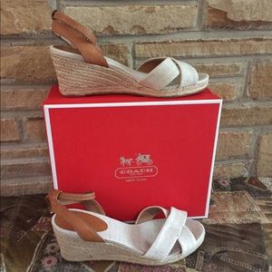 Coach Henley metallic canvas and leather